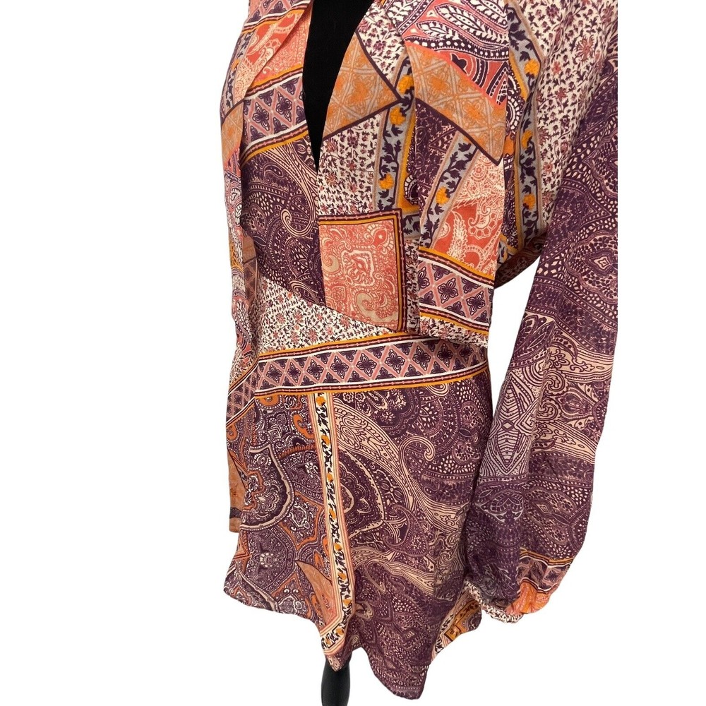 Divine Heritage Revolve Paisley Tie Neck Dress in Orchid Size S NWT - Picture 5 of 13